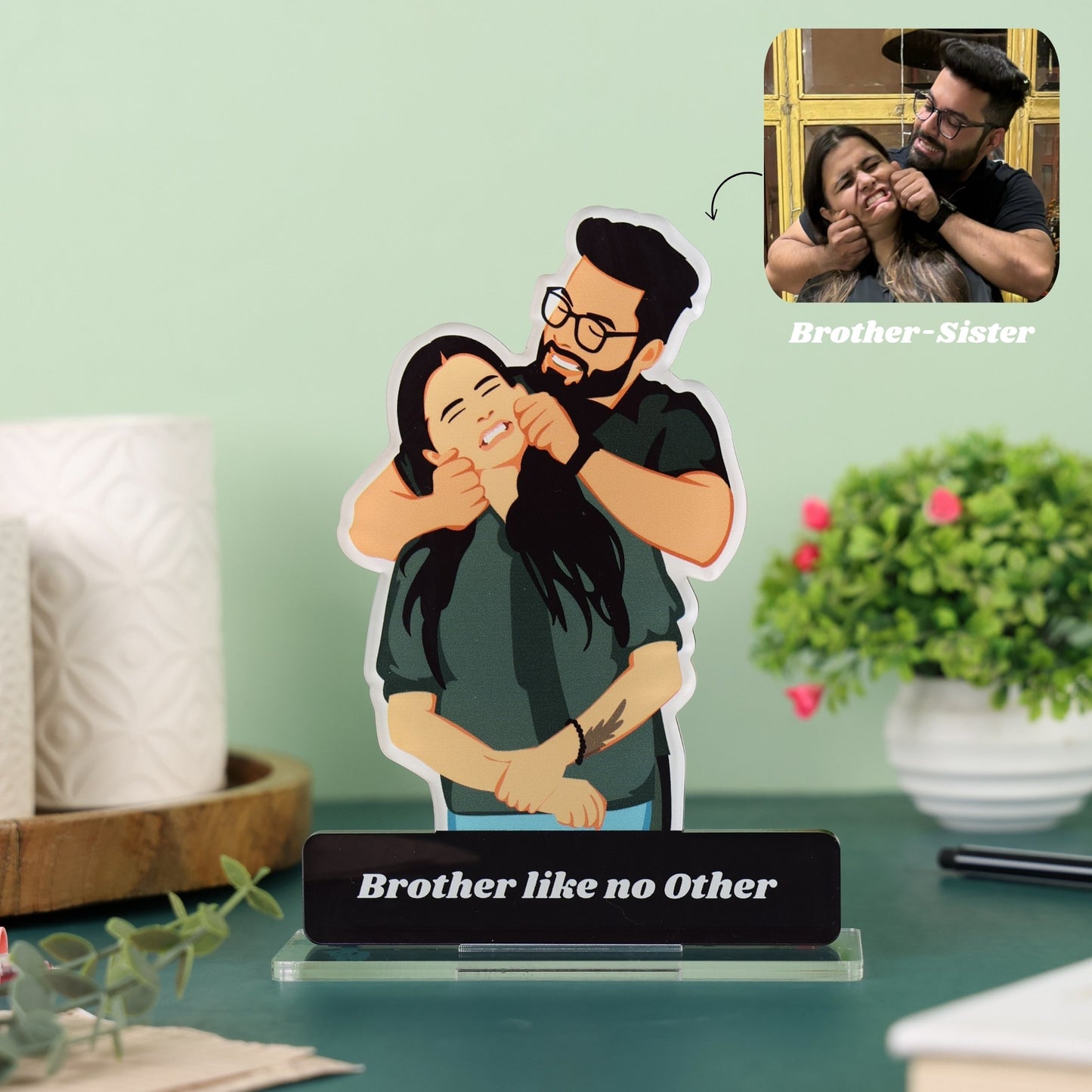 Personalised Illustration standee (Rakhi special)