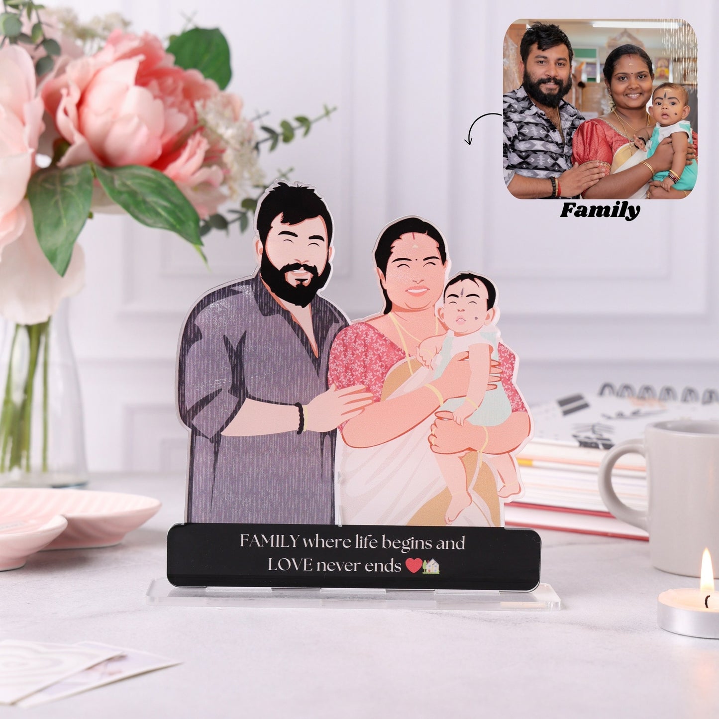 Personalised Illustration standee (Rakhi special)