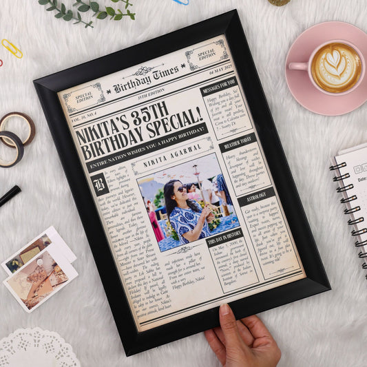 Personalized Birthday Newspaper Frame