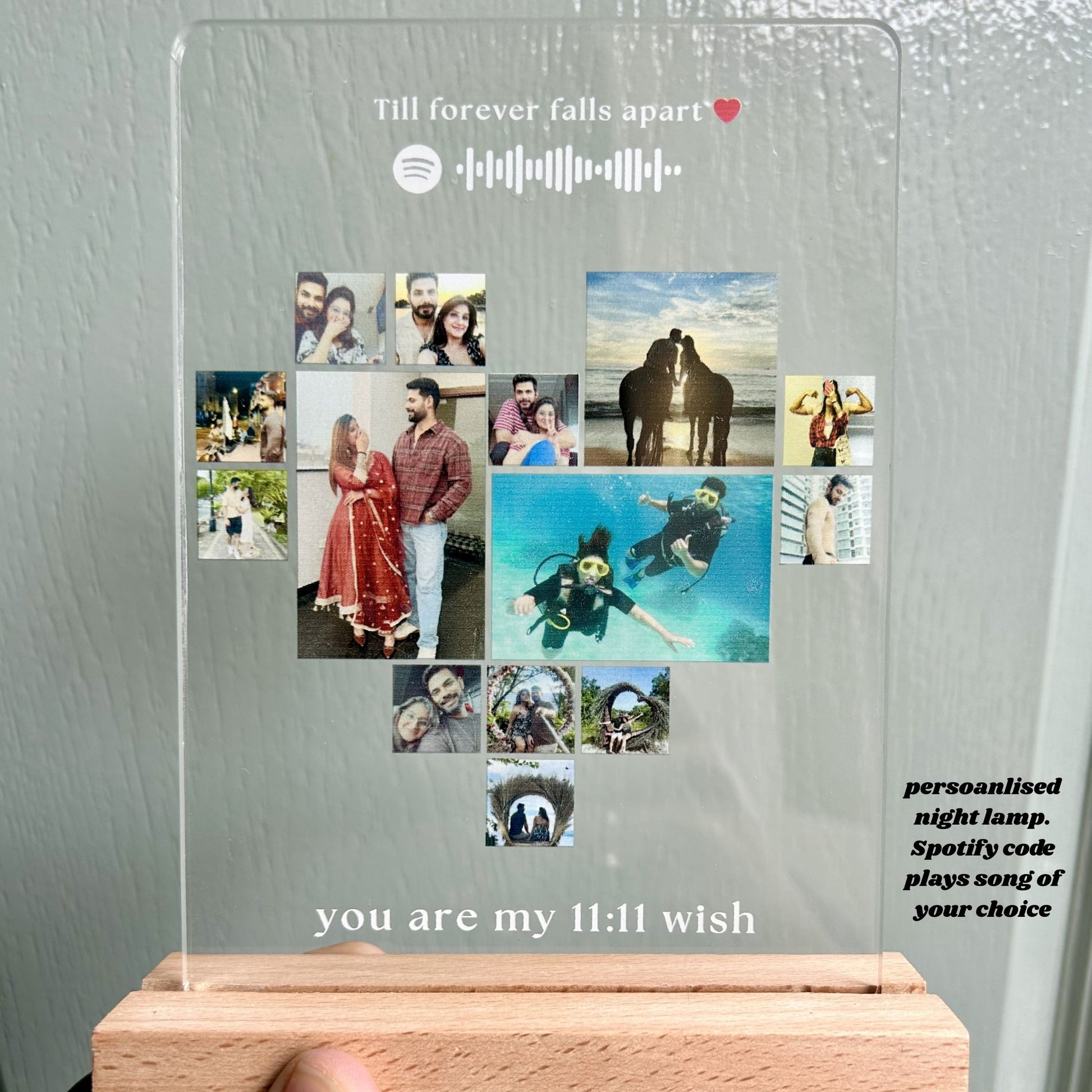 collage LED 3D lamp engagement gift