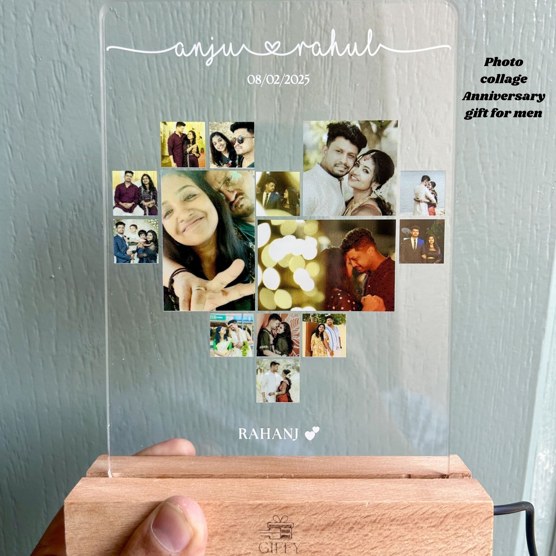 photo collage lamp gift for couple