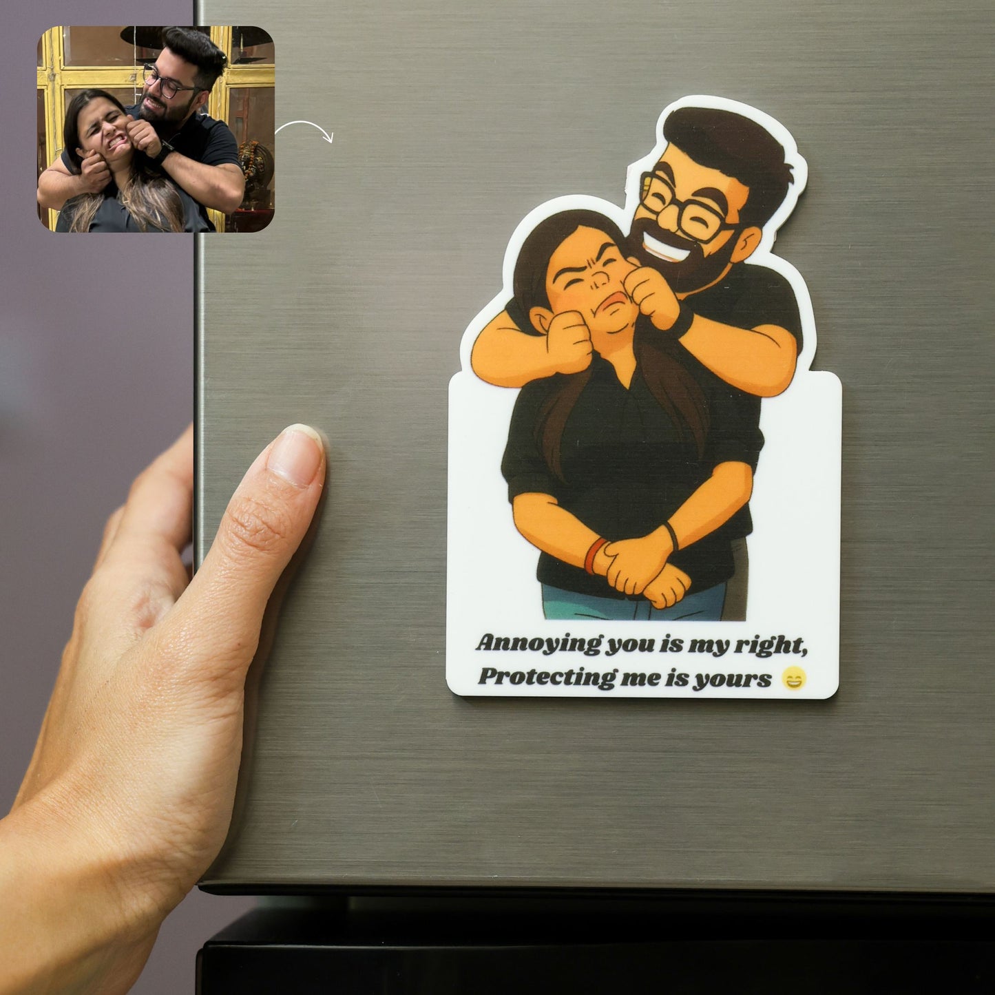 caricature fridge magnet