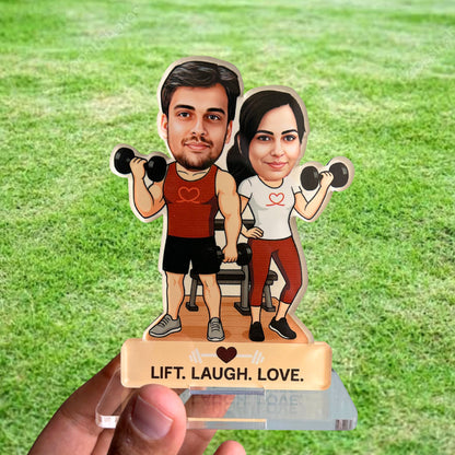 Caricature standee - Gym buddies