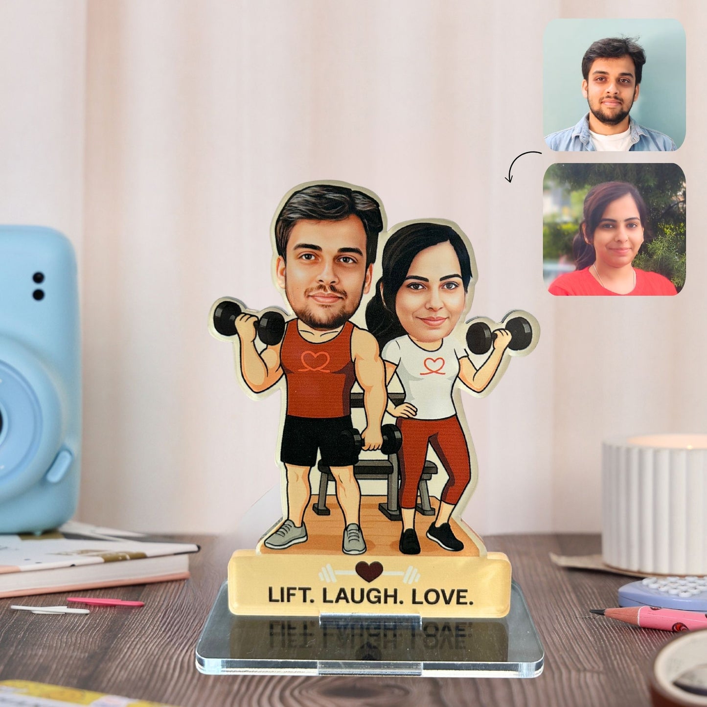 Caricature standee - Gym buddies