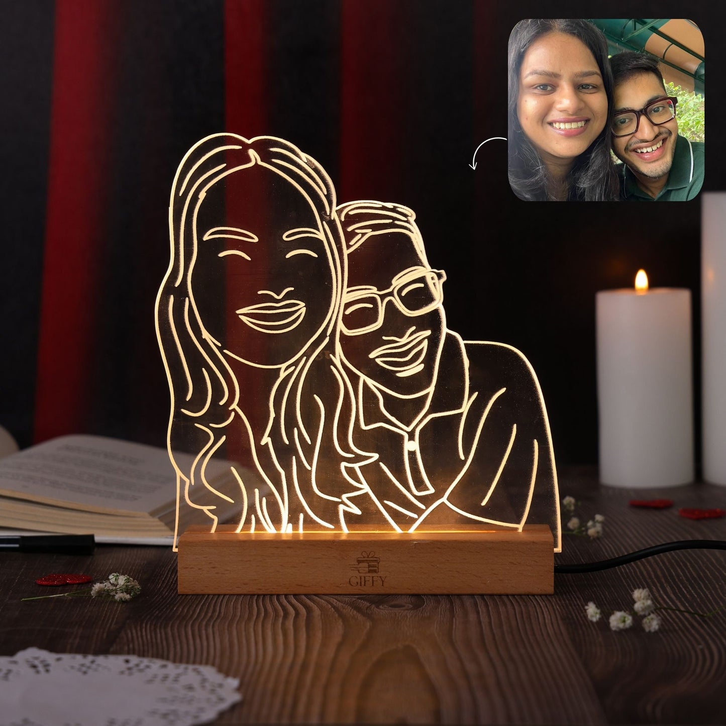Personalised Line Art Night lamp