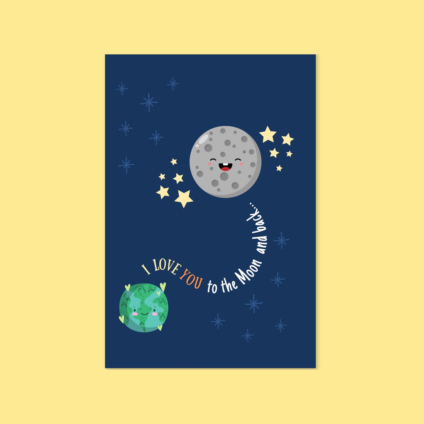 Love you to Moon and back greeting card