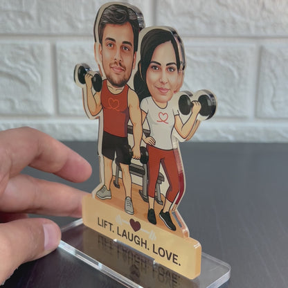 Caricature standee - Gym buddies